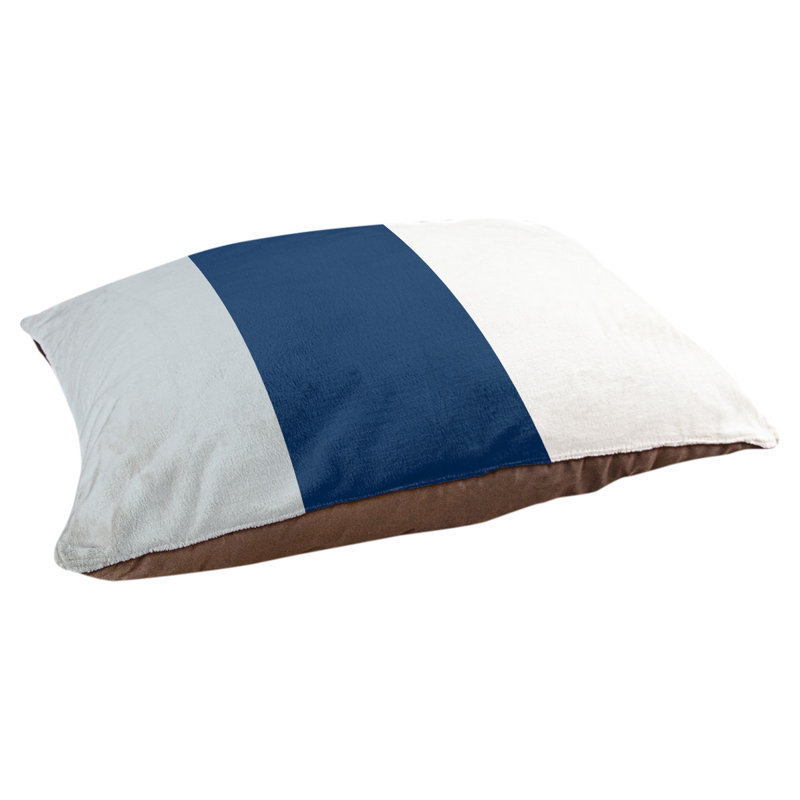 Coussin Detroit, Extra Large (50" W x 40" D x 17" H), Silver/Navy Blue/White