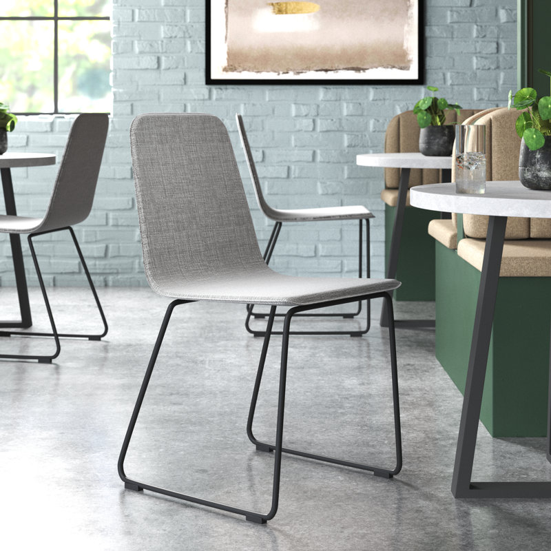 Chaise rembourrée, Gris foncé