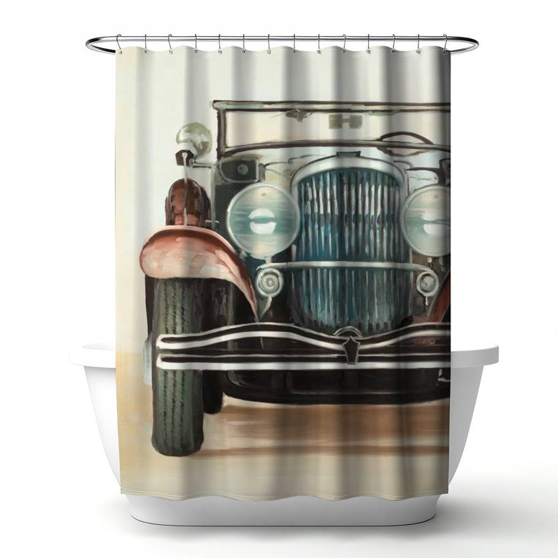 Shower Curtain TR46 – Polyester Shower Curtain, Dye Sublimation Print, 71" W × 74" L