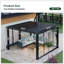 Pavillon de jardin permanent en métal L 13 pi. Pergola d'extérieur motorisée D Power +-119176672-128706702