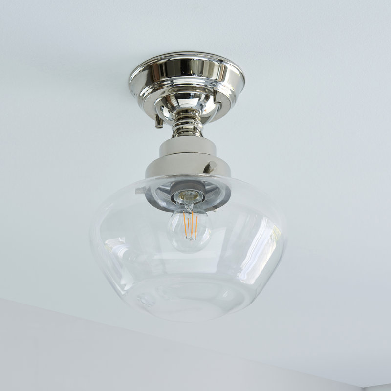 Choquette Glass Semi Flush Mount, Bright Nickel