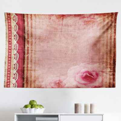 Ambesonne Shabby Flora Tapestry, Vintage Style Frame Lace Inspired Borders Old Fashioned Pastel Roses Print, Fabric Wall Hanging Decor For Bedroom Liv -  East Urban Home, 86774080DEAC418E9E8E8C93821DD993
