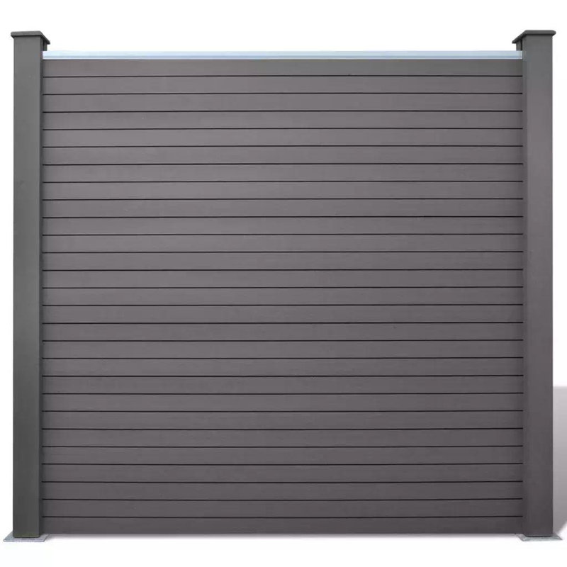 Panneaux de clôture composites gris H 73,86 po x l 281,5 po