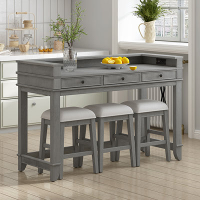 4-Piece Dining Table Set For 3