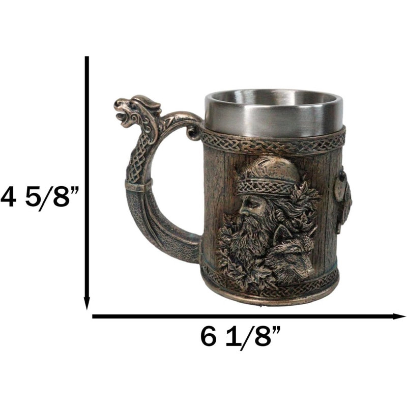 Mythologie nordique Viking Berserker Warrior avec loup tasse à café 16 oz