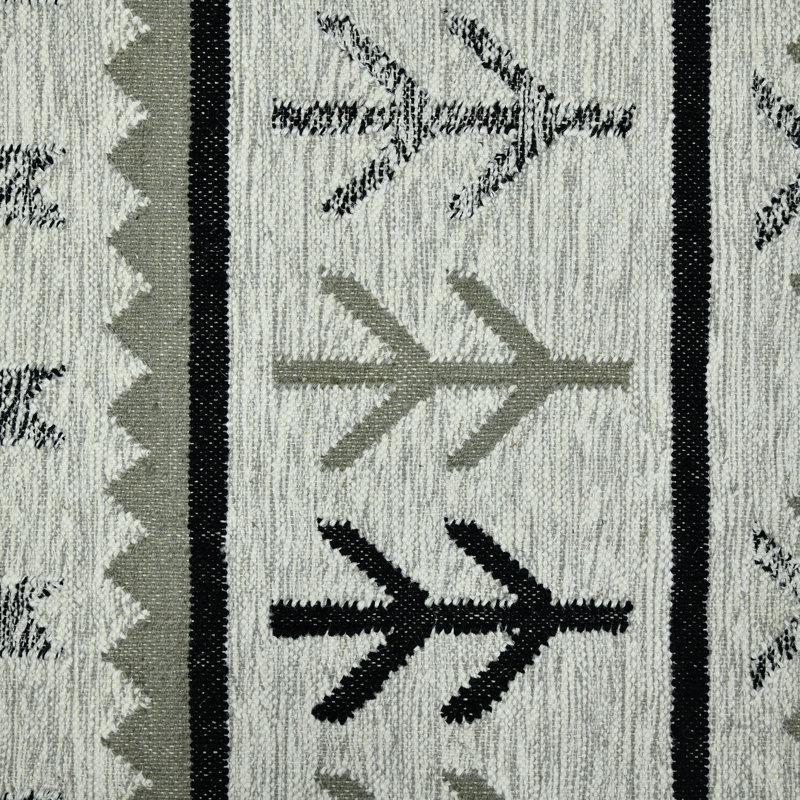 Ivory and Multicolor Wool Flat Woven Handmade Area Rug
