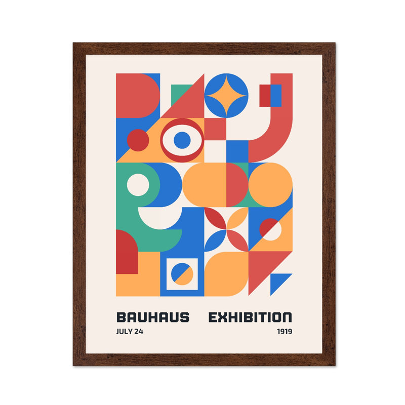 Exposition Bauhaus 1919, Affiche, H 12 po x l 16 po, Encadrement brun