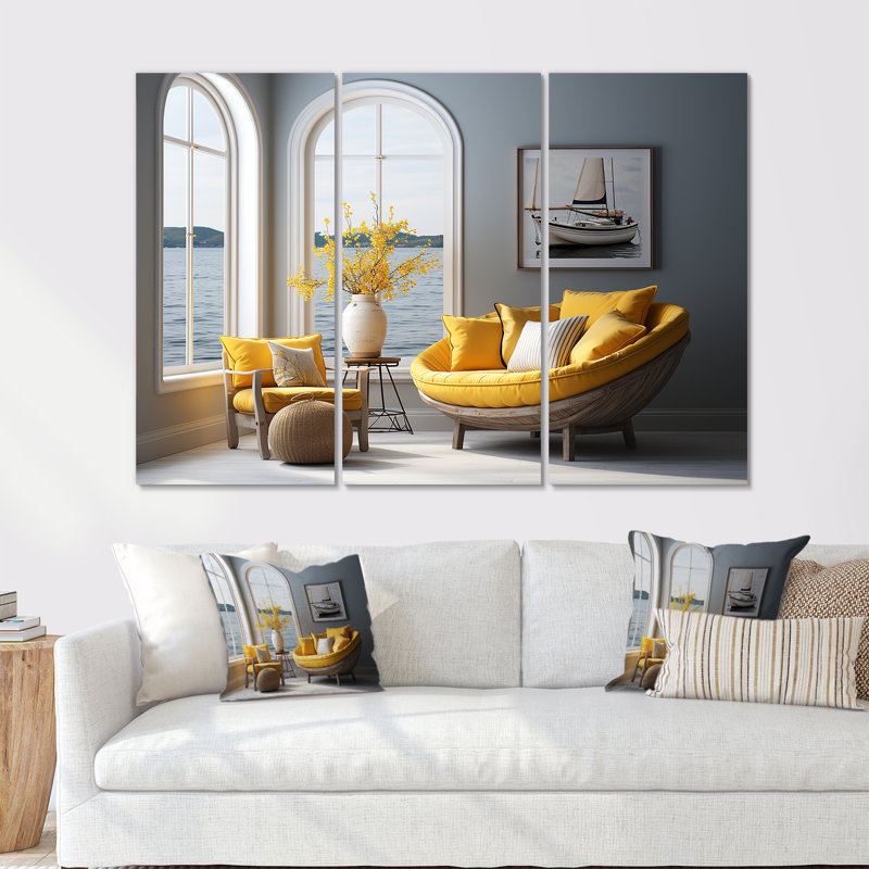 Coastal Windows Horizon I - Ensemble de décoration murale fenêtres côtières, H 28 po x l 36 po x P 1 po