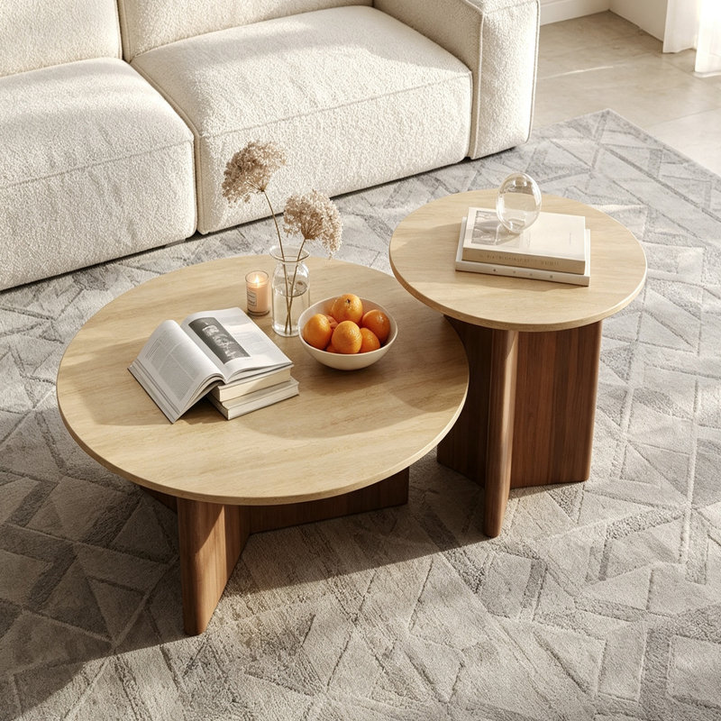 Engelhardt, H 14,96 po x l 27,55 po x P 27,55 po, Beige / brun noisette