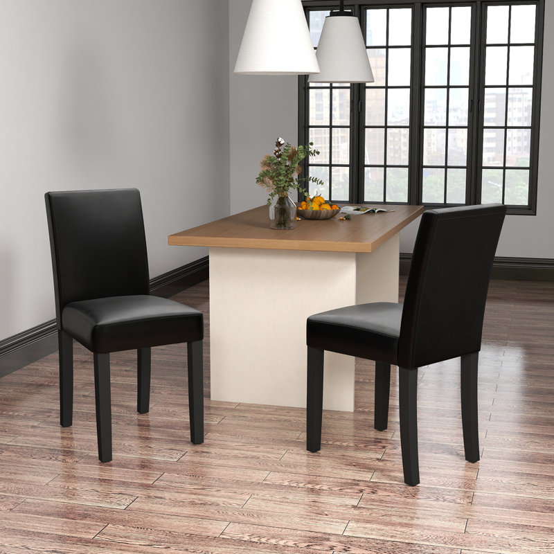 Chaise en cuir synthétique Barnesville, noir