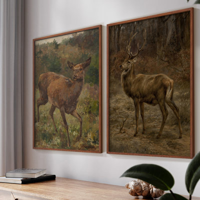 «Vintage Animal IV», impression giclée sur cadre - ensemble de 2
