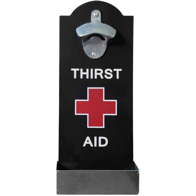 Thirst Aid Hangable Bottle Opener, Black