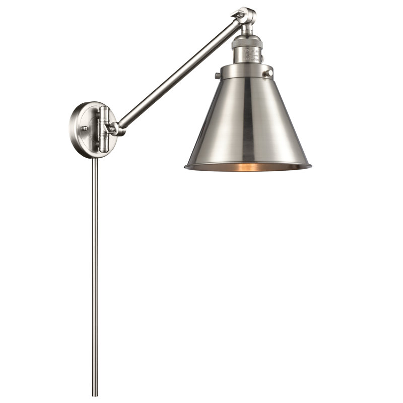 Lampe pivotante à 1 lumière à intensité variable Donovan, DEL, Nickel satiné brossé