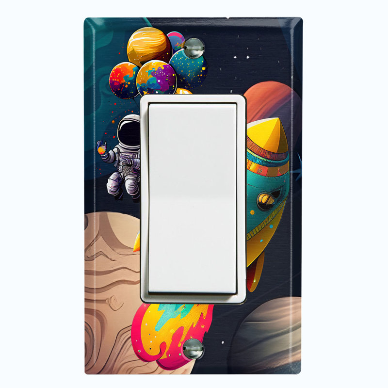 Plaque murale berçante colorée avec astronaute