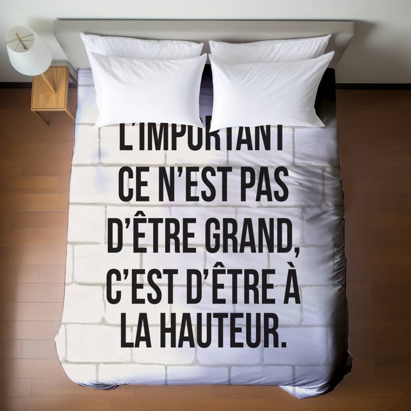 Housse de couette noire inspirante - L'important ce n'est pas ...