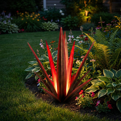 26" Large Agave Metal Garden Decoration
