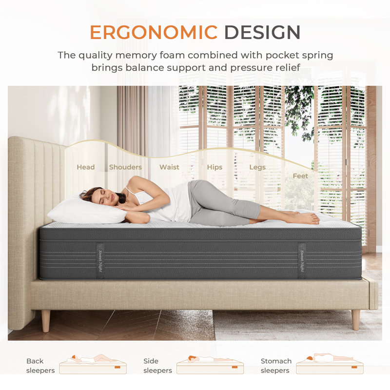 Matelas hybride à plateau-coussin 14 po, Double