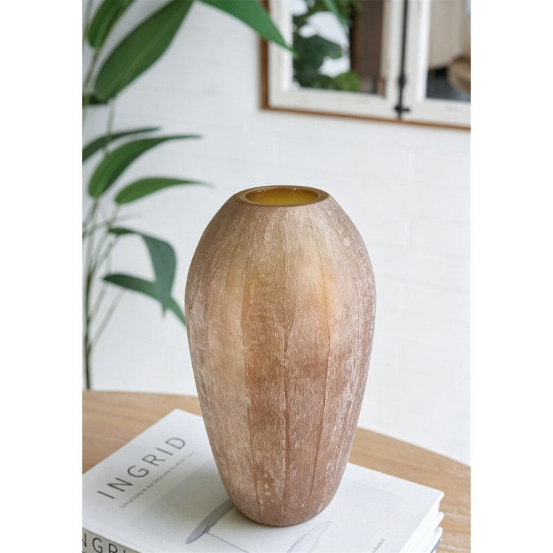 Vase en verre D8x13.5 "