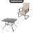 Patio 5-Piece Dining Table Set with Umbrella Hole and PVC-coated polyester Chairs-1411095639