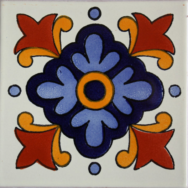 4.2" x 4.2" 9pcs TalaMex Natora Talavera Mexican Tile