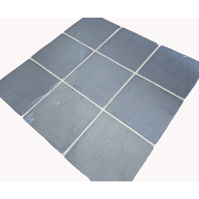 Harper 5" x 5" Beveled Ceramic Tile, Blue