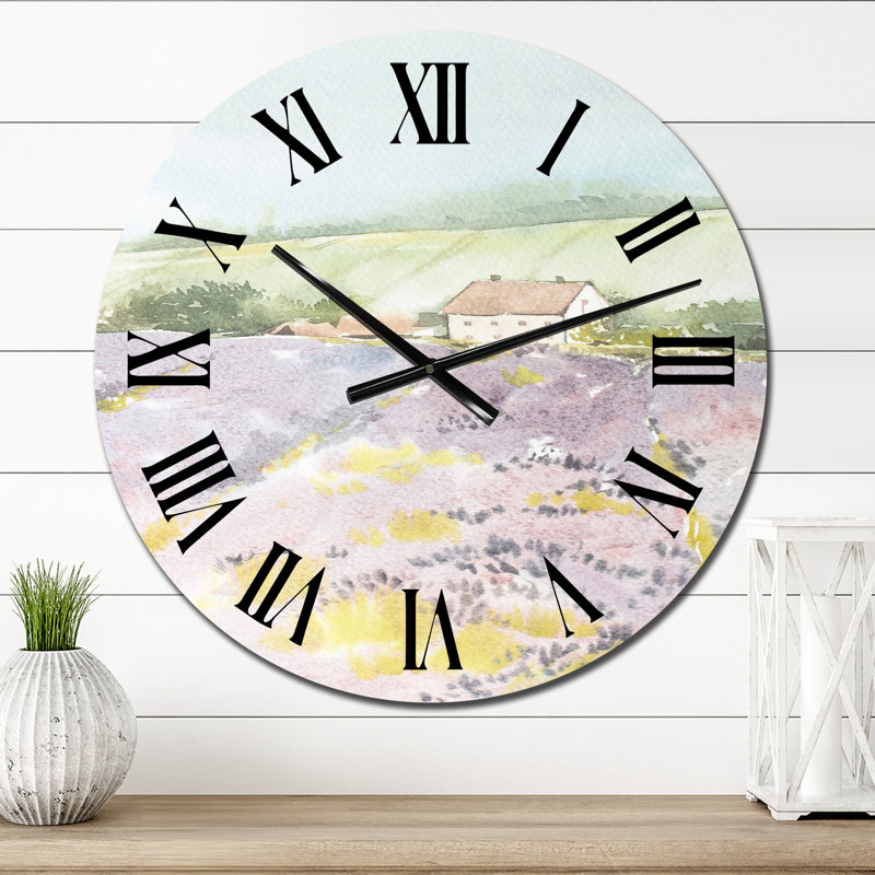 Horloge murale très grande, Moyen, Rose clair / Vert