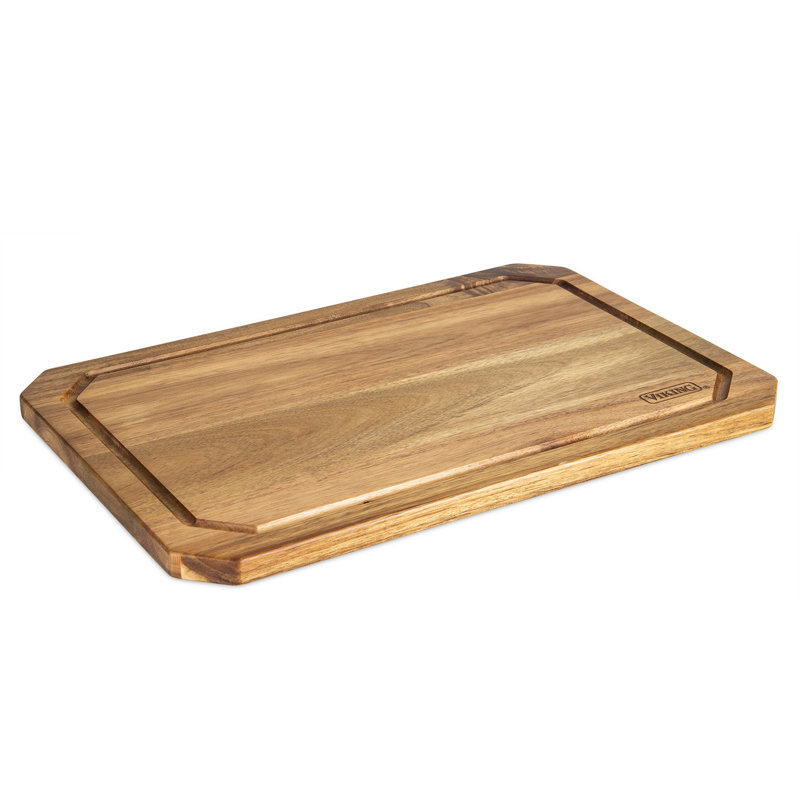 Planche à découper en bois d'acacia Viking avec rainure à jus
