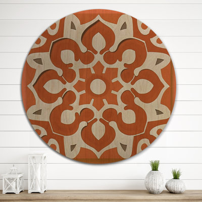 Moroccoan Tiles in Earth Tones IV - Abstract Tile Wood Wall Art - Natural Pine Wood
