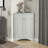Grey Triangle Bathroom Storage Cabinet With Adjustable Shelves, Freestanding Floor Cabinet For Home Kitchen-485524584