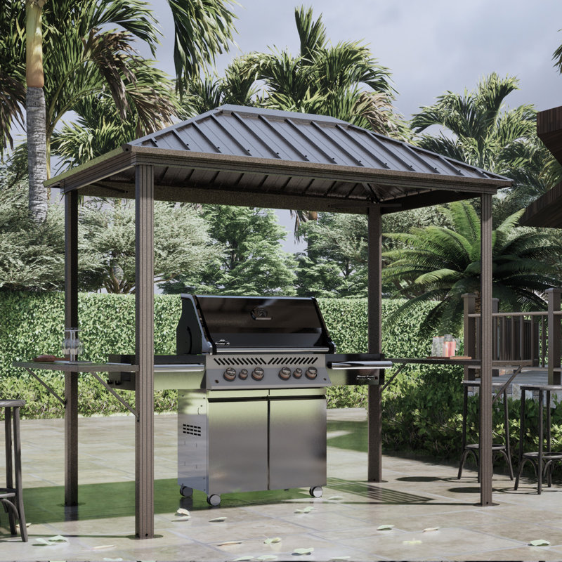 8 Ft. W x 6 Ft. D Metal Hardtop Grill Gazebo