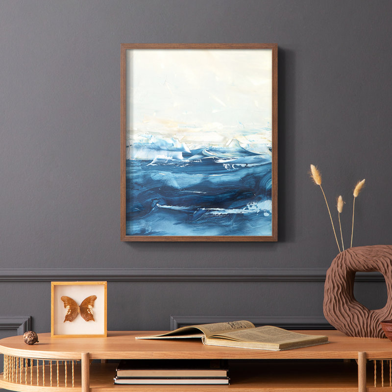 Vague après vague II, reproduction encadrée - bois massif, H 20 po x l 16 po, Brun