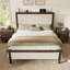 Lit plateforme en bois massif avec tête de lit tapissier, beige-133709656-133709658
