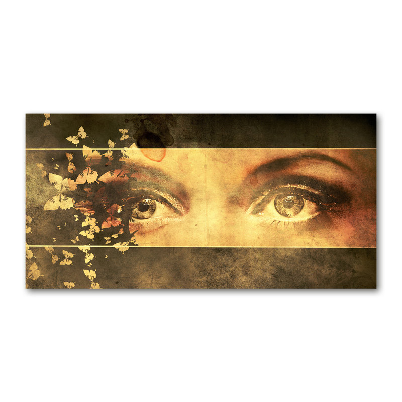 Eyes And Butterflies - Wrapped Canvas Print