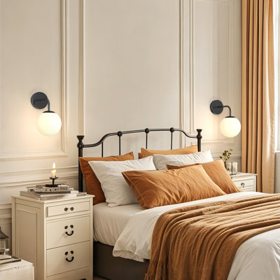 2PCS 1-Light Dimmable Steel Armed Sconces
