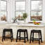 Counter Stool In , Black Leather - Adjustable Height Stool, Seat Fire