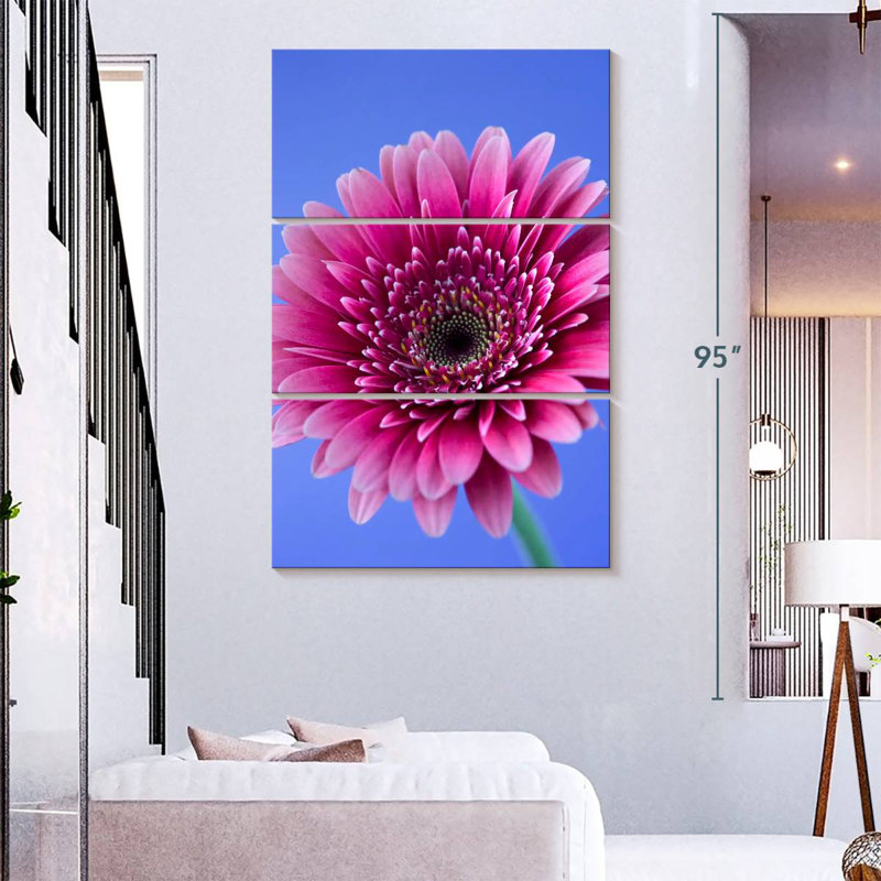 Harnek Pink Gerbera Daisy I, 74" H x 48" W