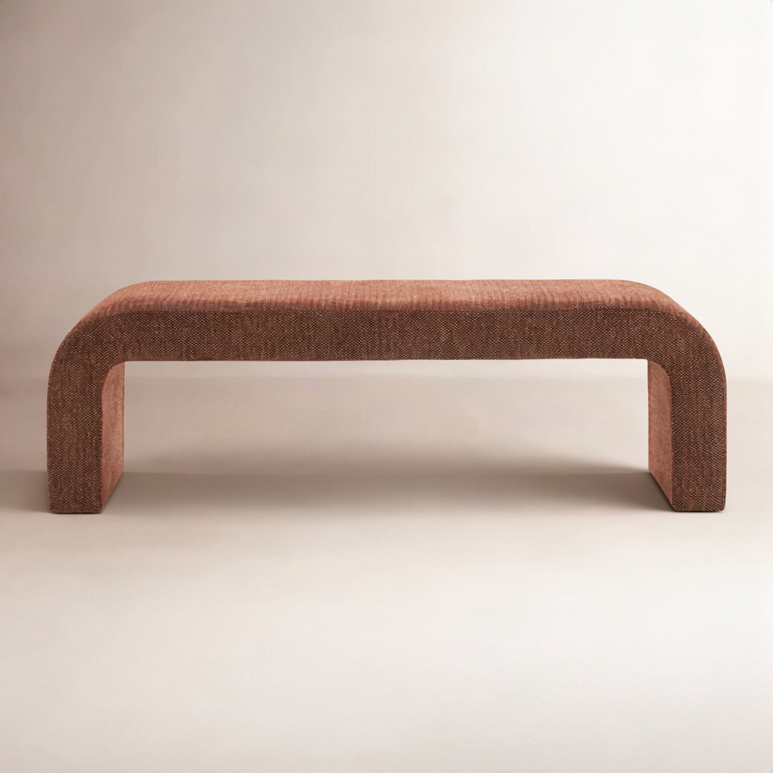 Daine 62" Linen Bedroom Bench, Rust Chenille