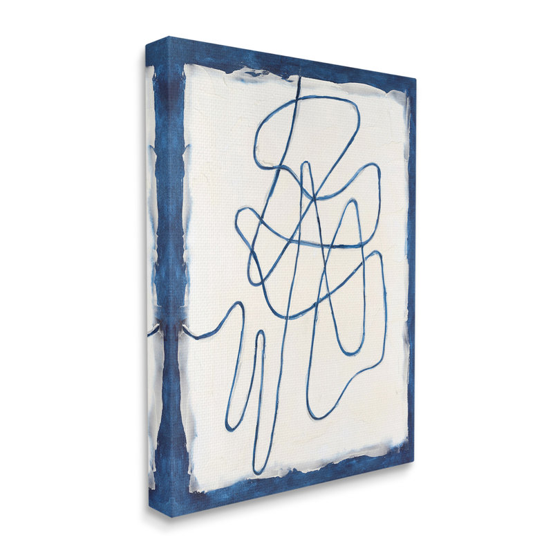 «Blue Line Abstraction Single Photo Frame» par Michael Willett sur toile, H 36 po x l 48 po