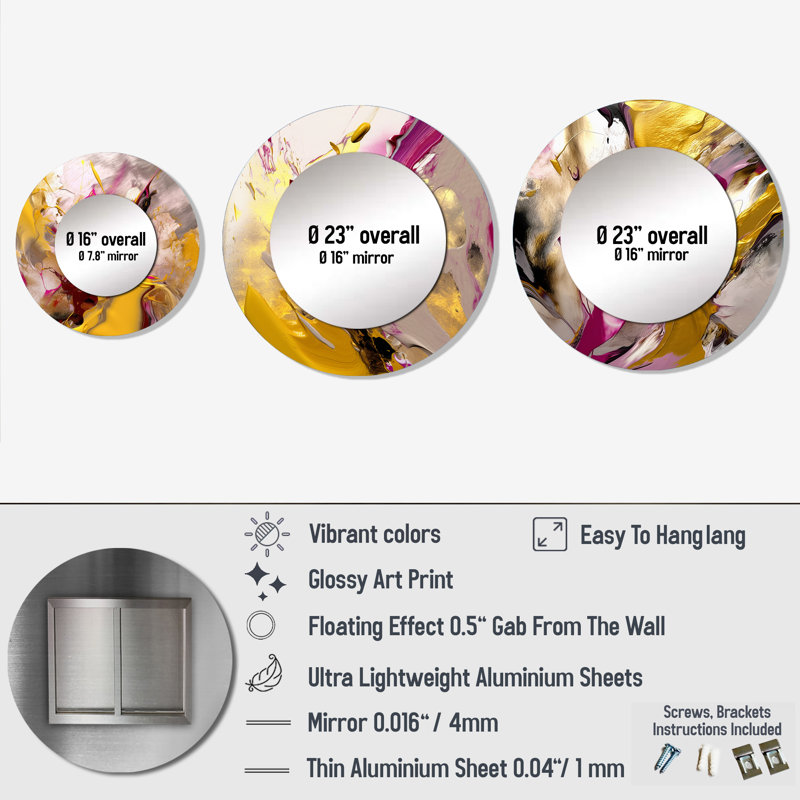 Ensemble de 3 miroirs en aluminium Loyce