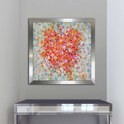 « circle of hearts », reproduction de peinture à l’acrylique encadrée