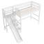 Lit mezzanine simple avec escalier de rangement, glissade et lumière DEL, blanc-129969044-129969046