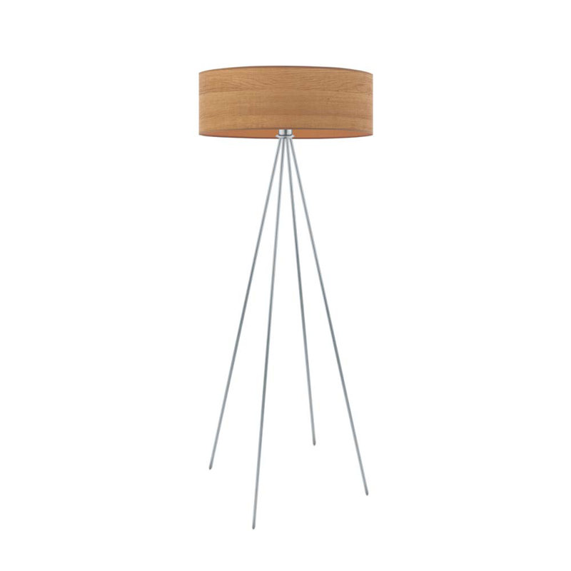Broderick 157cm Novelty Floor Lamp, Brushed Nickel, Tan