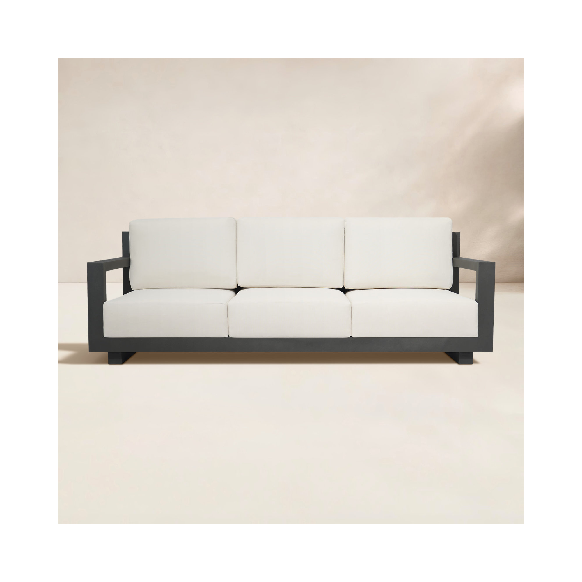 Aden 85'' Aluminum Outdoor Sofa, Cream