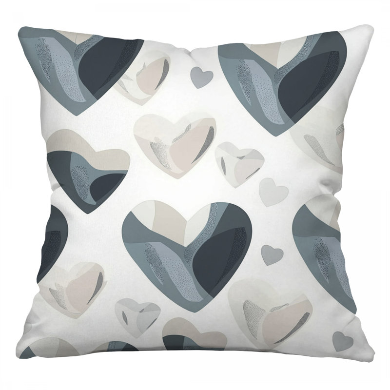Coussin Hearts, coussins en sergé romantique, Carré 14 po
