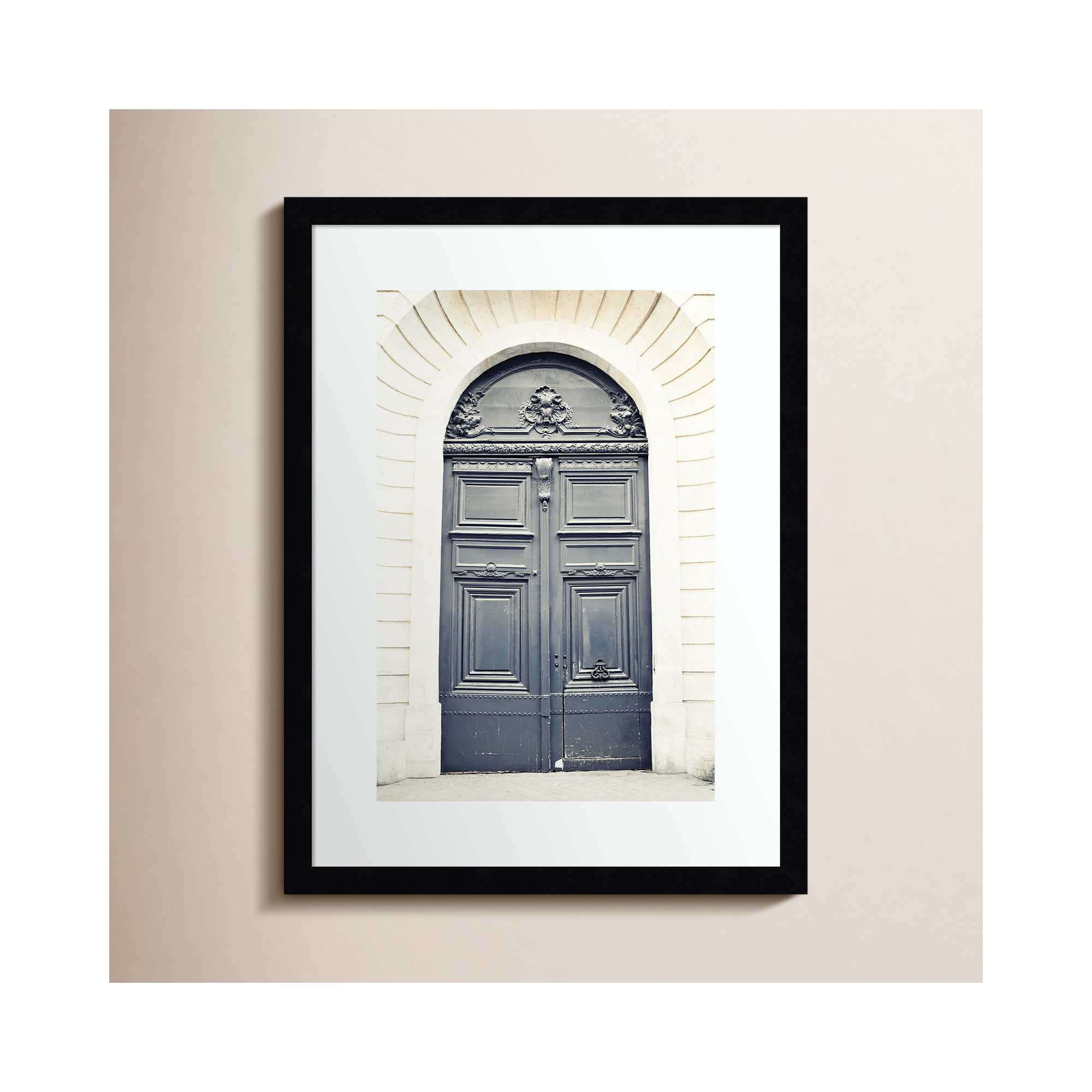 Black Paris Door by Caroline Mint, 20" H x 15" W, Black