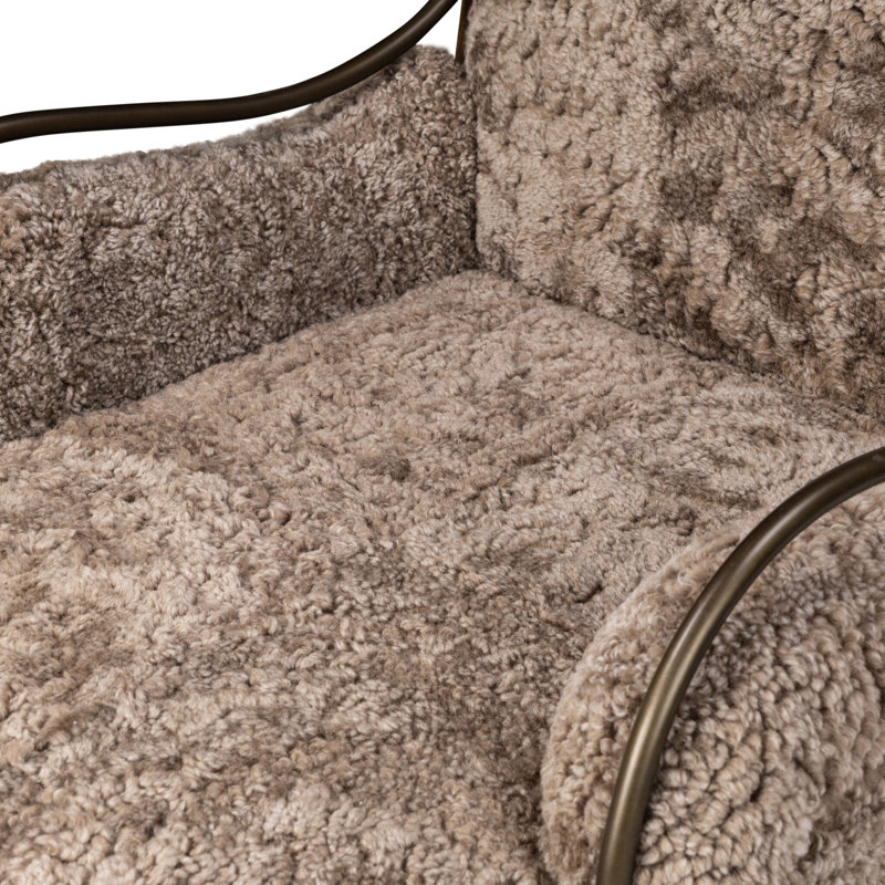 Demi Chaise, Taupe Shearling