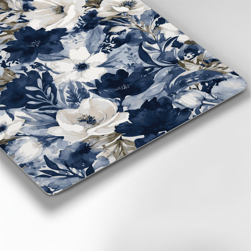 Aquarelle florale, art mural gris en métal 74, H 14 po x l 11 po