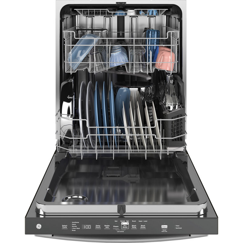 GE® ENERGY STAR® Top Control with Stainless Steel Interior Dishwasher with Sanitize Cycle, Stainless Steel
