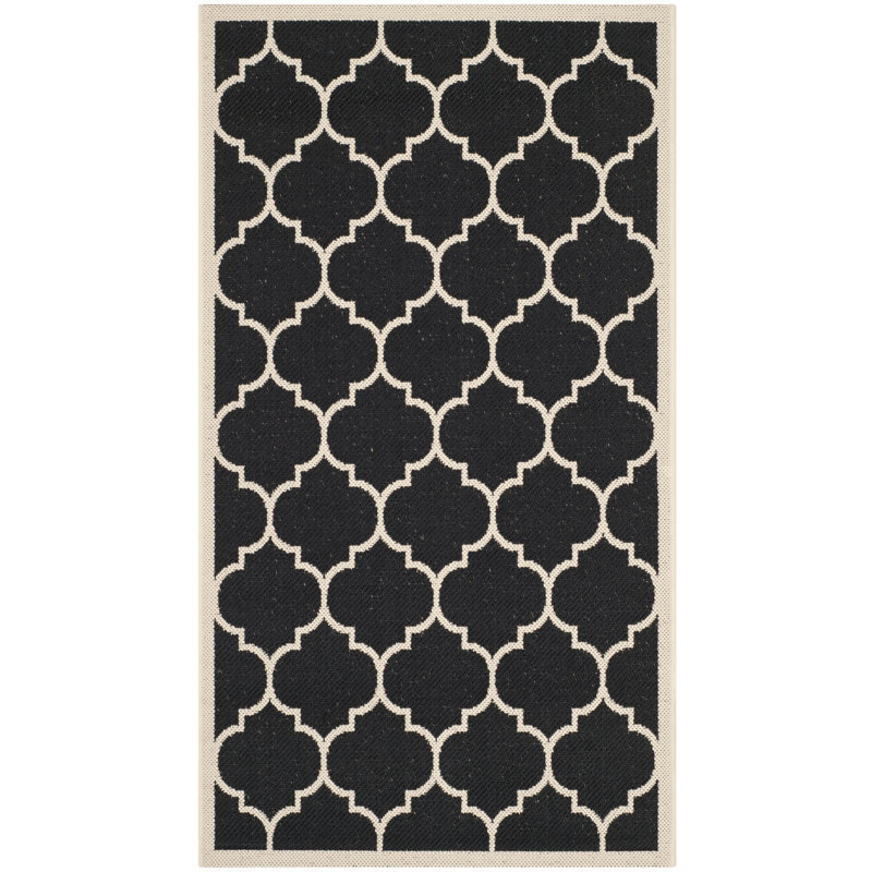 Kerns Rectangle Geometric Hand Woven Indoor / Outdoor Area Rug, Rectangle 122 x 170 cm