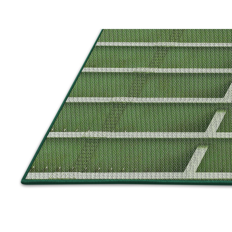 Tapis à motif géométrique vert, Rectangle 5 pi x 8 pi